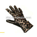 Sexy ladies dressing leather Gloves with leopard back in europe